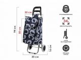 Shopping trolley bag on wheels 30 kg, black, circles, PERFECTO LINEA