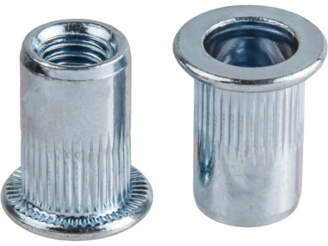 Rivet nut М6 flat head white zinc plated (25 pcs/polybag) STARFIX