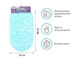 Bath mat, oval with starfish, 68x37 cm, blue, PERFECTO LINEA