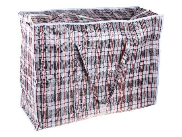 Shopping bag with a zipper, checkered, 80x60x30 cm, PERFECTO LINEA