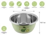 Whipping bowl, stainless steel,diаm. 24 cm, lime, Romantic life series, PERFECTO LINEA