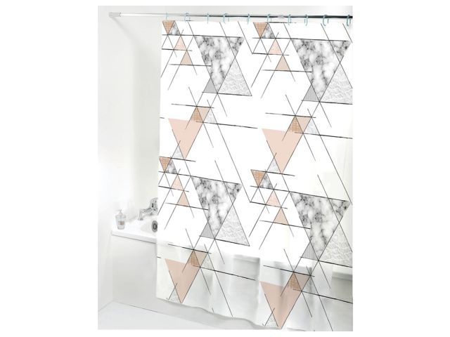 Shower curtain (12 rings included), 180x180 cm, Secret, marble pattern, PERFECTO LINEA