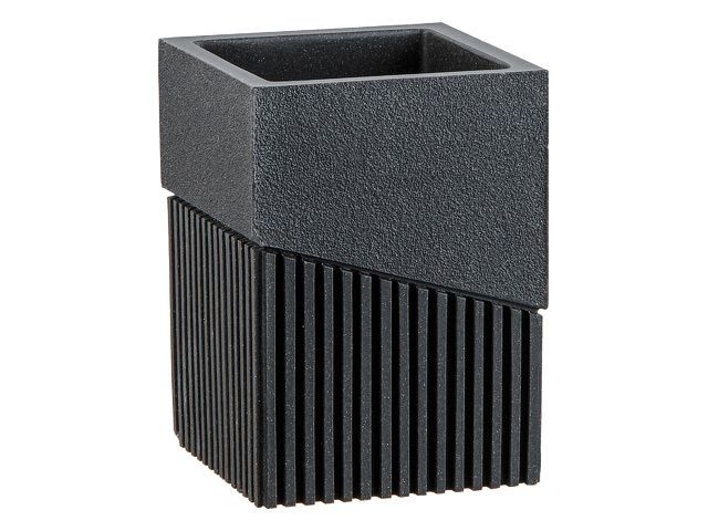 Toothbrush cup ELEMENT, black, PERFECTO LINEA