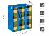 Shopping bag with a zipper, plaid, 40x45x20 cm, PERFECTO LINEA