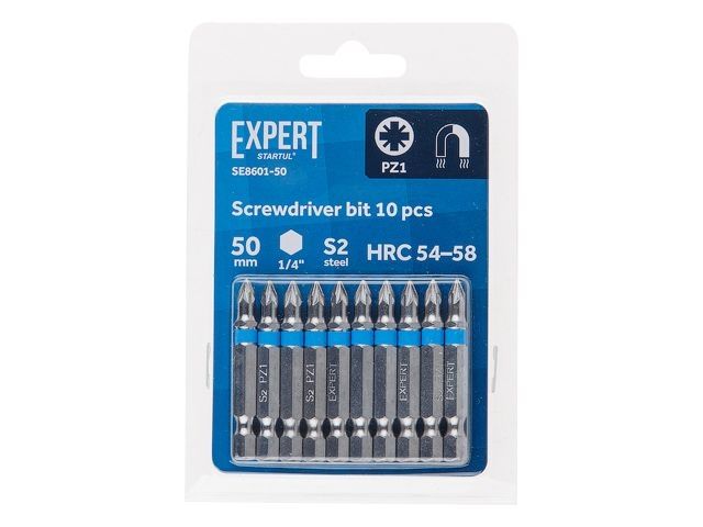 Screwdriver bits PZ1 50mm 10pcs EXPERT STARTUL