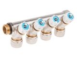 Manifold 3/4&quot;, 4 ways with valves (16 x 2,0), AV Engineering