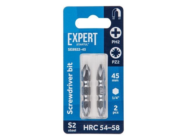 Screwdriver bits PH2-PZ2 45mm 2pcs EXPERT STARTUL