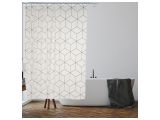 Shower curtain (12 rings included), 180x180 cm, Secret, geometry, white, PERFECTO LINEA
