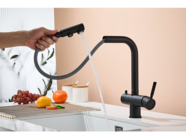 Image 4 Kitchen faucet (Lt) D35, Boreal Black with drinking water tap, a-five