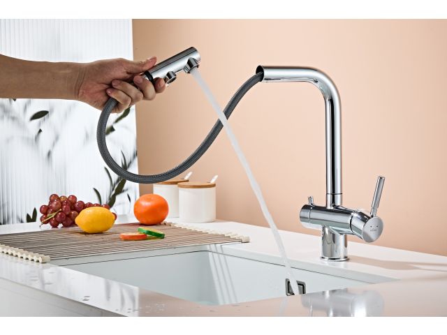 Image 4 Kitchen faucet (Lt) D35, Boreal Chrome with drinking water tap, a-five