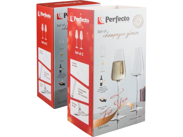 Image 4 Set of champagne glasses, 2 pieces, 270 ml, Sevilla series, PERFECTO LINEA
