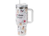 Watch image 3 Thermo mug with straw, 1180 ml, stainless steel, Nordic Charm, Styley series, PERFECTO LINEA