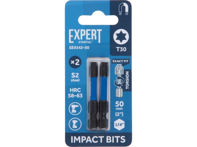 Image 1 Impact screwdriver bits T30 50mm 2pcs EXPERT STARTUL