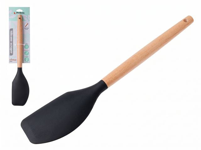 Silicone scraper, 32 х 6 cm, EcoVillage, black, PERFECTO LINEA