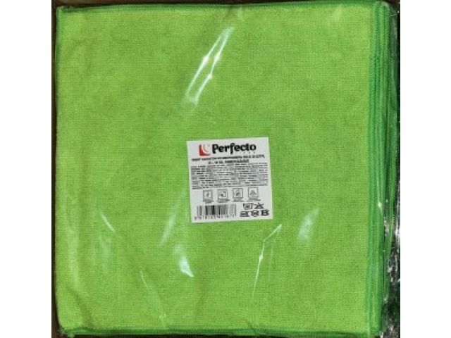 Microfiber cloth set Solid, 20 pcs., 30x30 cm., Universal, green, PERFECTO LINEA