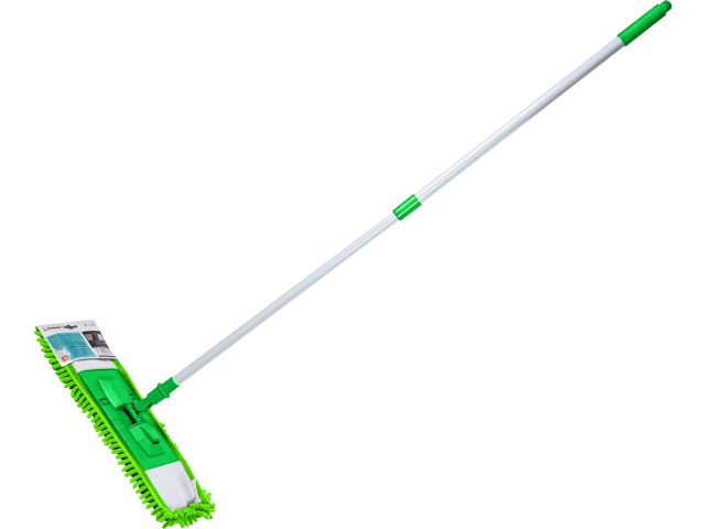 Chenille flat mop, green, PERFECTO LINEA