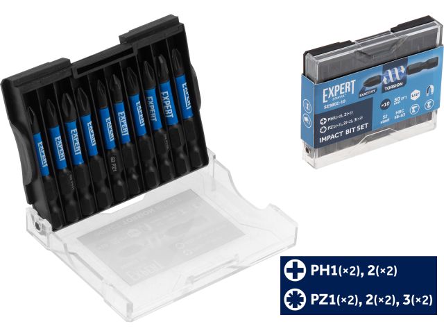 Impact screwdriver bit set PH,PZ 50mm 10pcs EXPERT STARTUL