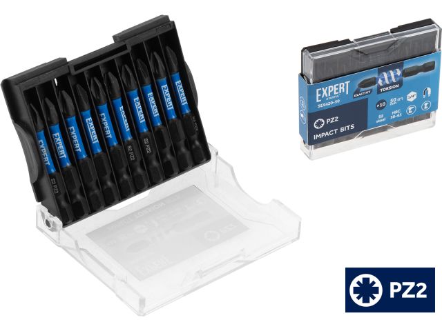 Impact screwdriver bits PZ2 50mm 10pcs EXPERT STARTUL