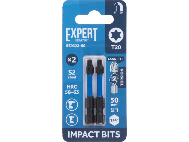 Image 1 Impact screwdriver bits T20 50mm 2pcs EXPERT STARTUL