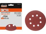 Velcro sanding disc 125mm 8 holes P24 5pcs/pack GEPARD