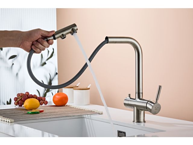 Image 4 Kitchen faucet (Lt) D35, Boreal Satin with drinking water tap, a-five