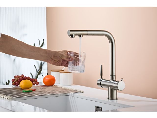 Image 3 Kitchen faucet (Lt) D35, Boreal Satin with drinking water tap, a-five