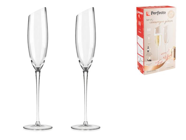Set of champagne glasses, 2 pieces, 180 ml, Granada series, PERFECTO LINEA