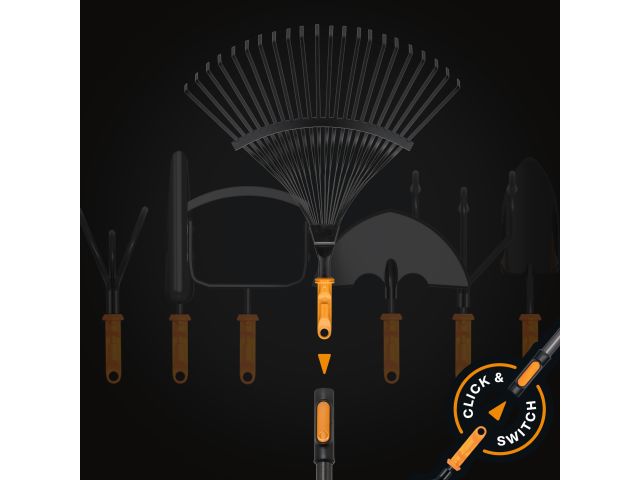 Image 5 Fiskars OneClick Leaf Rake metal fan