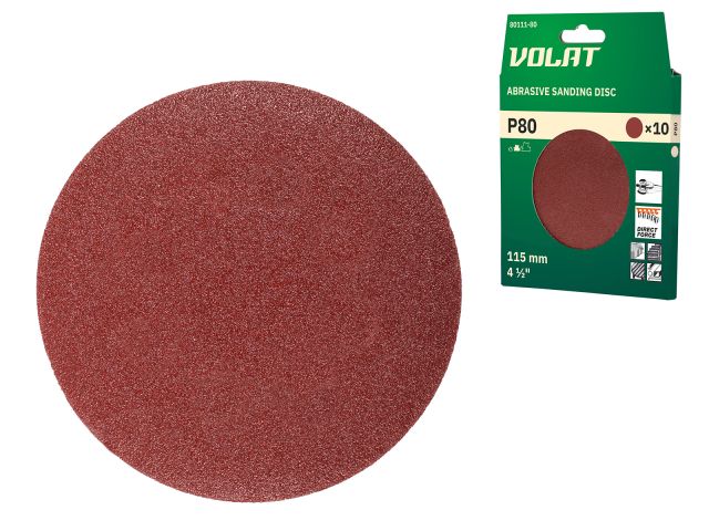 Image 1 Velcro sanding disc 115mm P80 10pcs/pack VOLAT