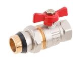 Ball valve 3/4&quot; m.-f. flag handle (with straight fitting) PN40, AV Engineering