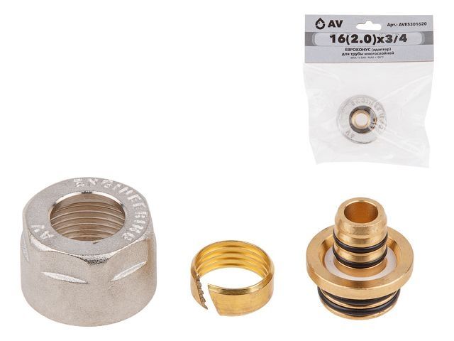 Female adaptor for PEX pipe 16(2.0) x 3/4" f., AV Engineering
