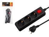 Extension cord, 3 sockets; 3m; with grounding; with switch; 3х0,75 ЮПИТЕР