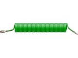 PE coiled air hose 6.5/10 mm, quick release coupling, ECO (length 10 m)