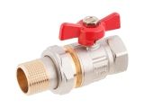 Ball valve 1/2&quot; m.-f. flag handle (with straight fitting) PN40, AV Engineering