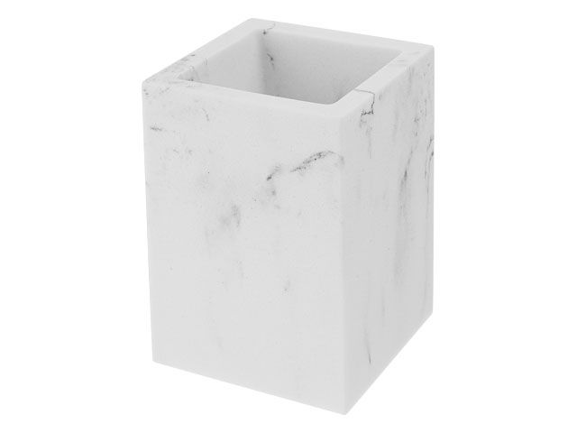 Toothbrush cup MARBLE, white, PERFECTO LINEA