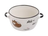 Ceramic tureen, 140 mm, round, Miu-Miu series, brown cat, PERFECTO LINEA