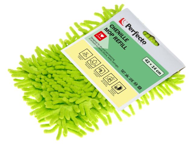 Chenille mop refill Solid, green, PERFECTO LINEA
