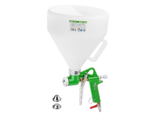 Spray gun ECO SGH-710 (HP, nozzle 4, 6, 8 mm, top tank 5000 ml)