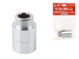 Long fitting 1/2" f.-m. x 30 mm reinforced CHROME, AV Engineering