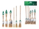 Brushes universal 6pcs/set, natural white bristle, wooden handle VOLAT