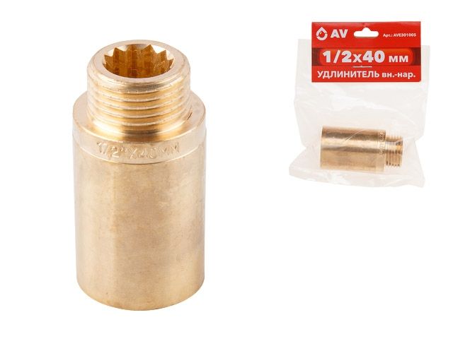 Long fitting 1/2&quot; f.-m. x 40 mm reinforced, AV Engineering