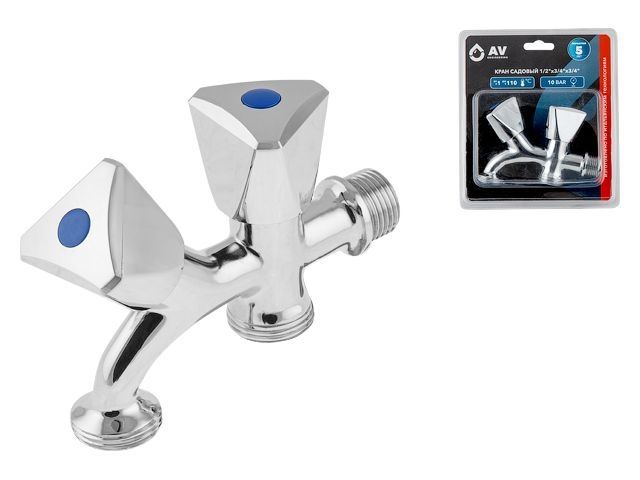 Garden tap 1/2&quot; x 3/4&quot; x 3/4&quot;, AV Engineering