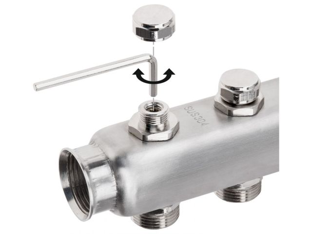 Image 2 Manifold (SUS 304) AVE162, 3 ways, AV Engineering