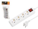 Extension cord, 4 sockets; 5m; with grounding; with switch; 3х0,75 ЮПИТЕР