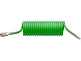 PE coiled air hose 6.5/10 mm, quick release coupling, ECO (length 5 m)