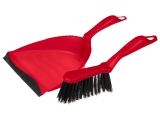 Brush sweeper + dustpan with elastic (cleaning set), Solid, red, PERFECTO LINEA