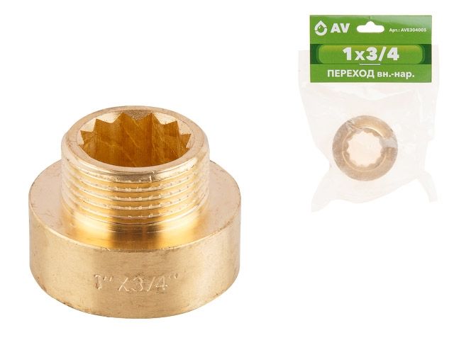 Male/Female adaptor 1" f. x 3/4" m., AV Engineering