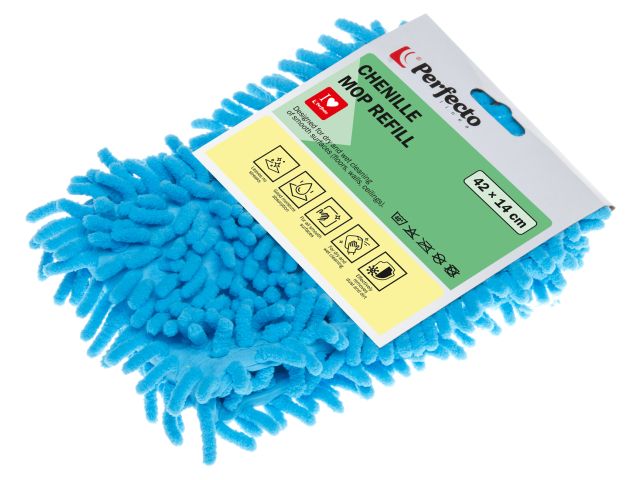 Chenille mop refill Solid, blue, PERFECTO LINEA