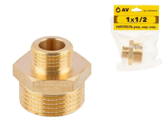 Male adaptor 1" m. x 1/2" m., AV Engineering