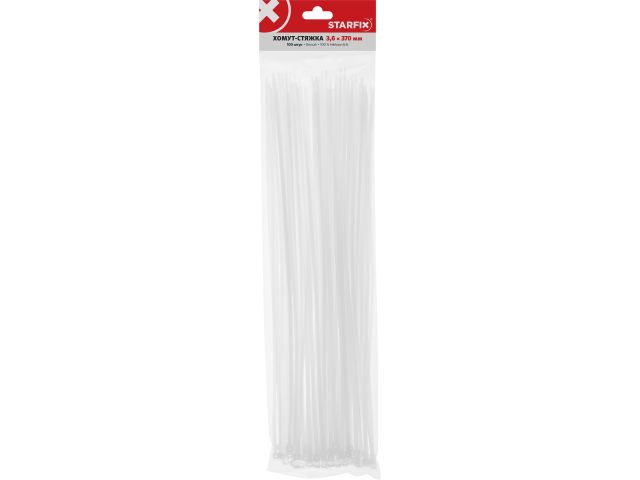 Image 3 Self-locking nylon cable ties 3,6х370(nature) 100pcs/bag STARFIX